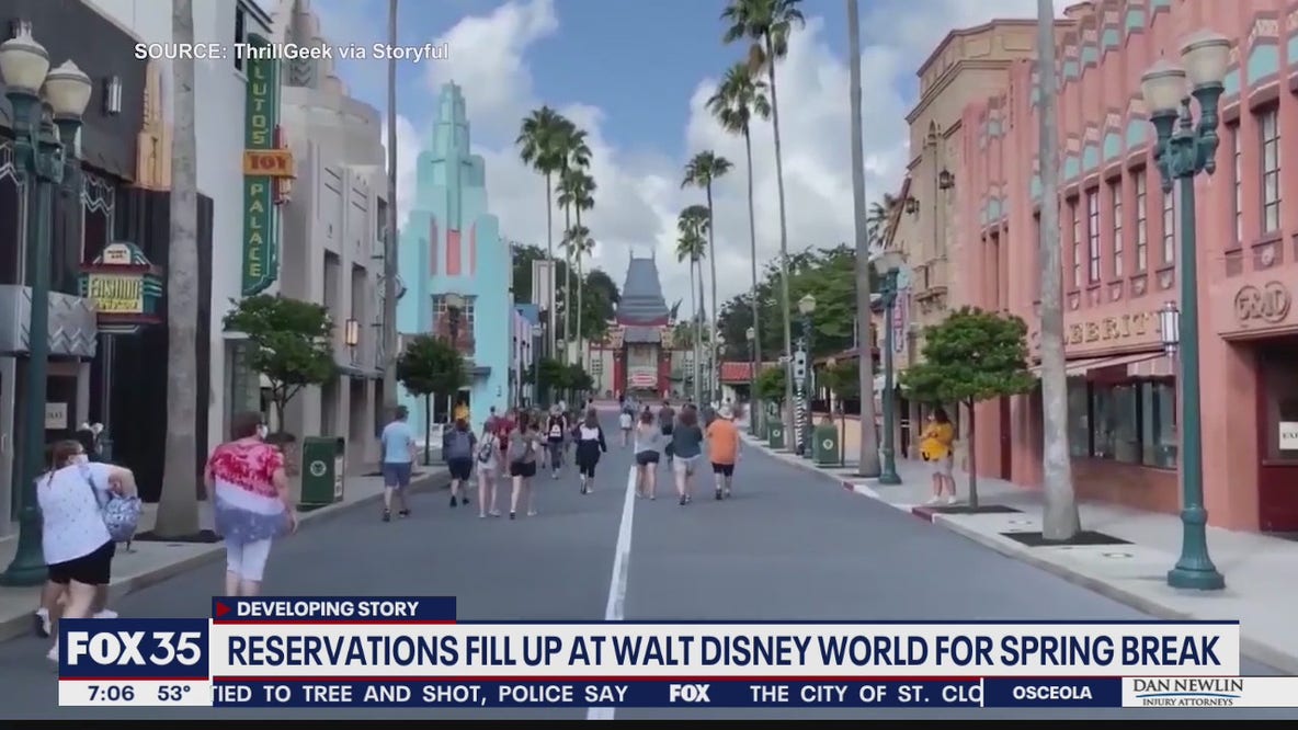 Reservations fill up at Walt Disney World for spring break